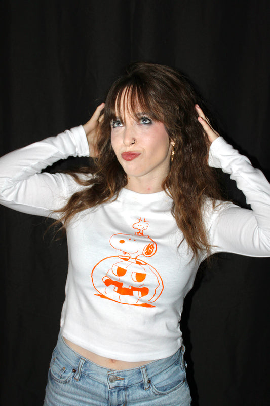 Snoopy & Woodstock In Pumpkin Long Sleeve T-Shirt