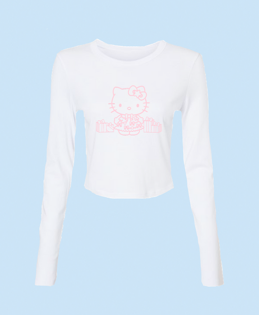 Hello Kitty Christmas Tree Baby Tee Long Sleeve