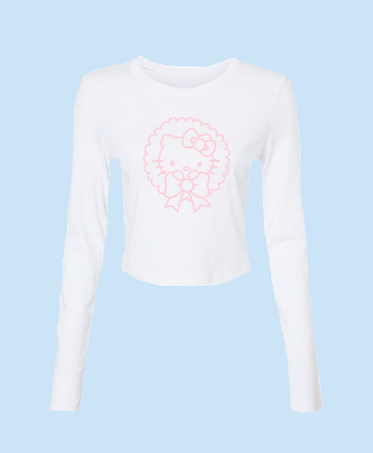 Hello Kitty Wreath Baby Tee Long Sleeve