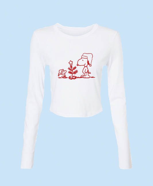 Christmas Snoopy & Woodstock Baby Tee Long Sleeve